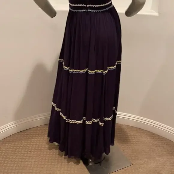 Modcloth Maxi Dress Blue Ribbon Accent BNWOT - Picture 9 of 11